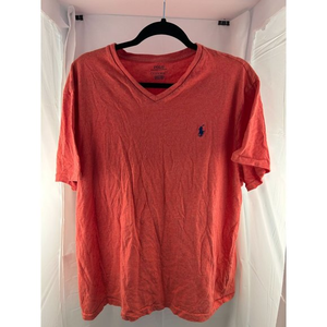 Ralph Lauren Polo shirt Adult XL Coral v-neck short sleeve shirt Excellent condi